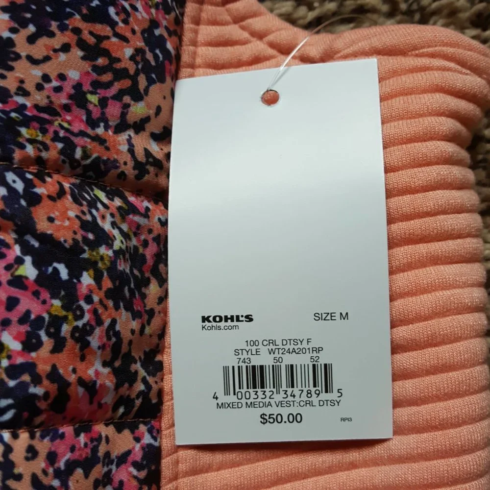 Pink Floral Vest= NWT - Picture 2 of 6